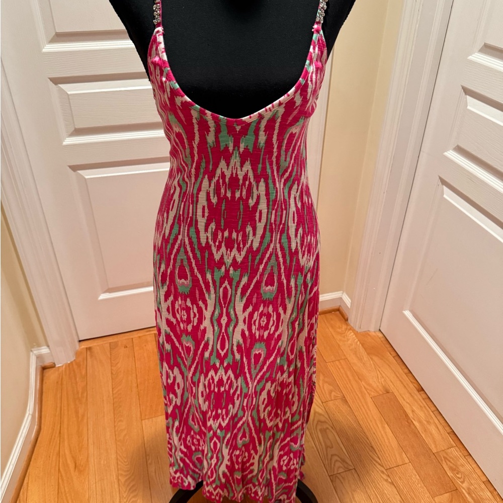 INC International Concepts  Beach Pink and White High Low Summer Dress
